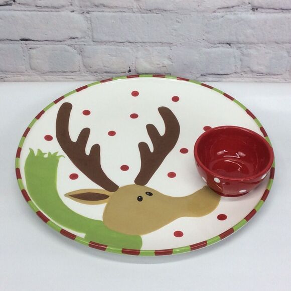 Christmas (Rudolph) Chip And Dip Set Better Homes & Gardens by Home Interiors - Picture 3 of 6
